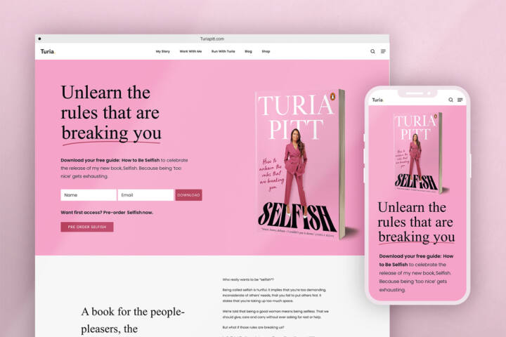 Selfish by Turia Pitt graphic design by The Huntd
