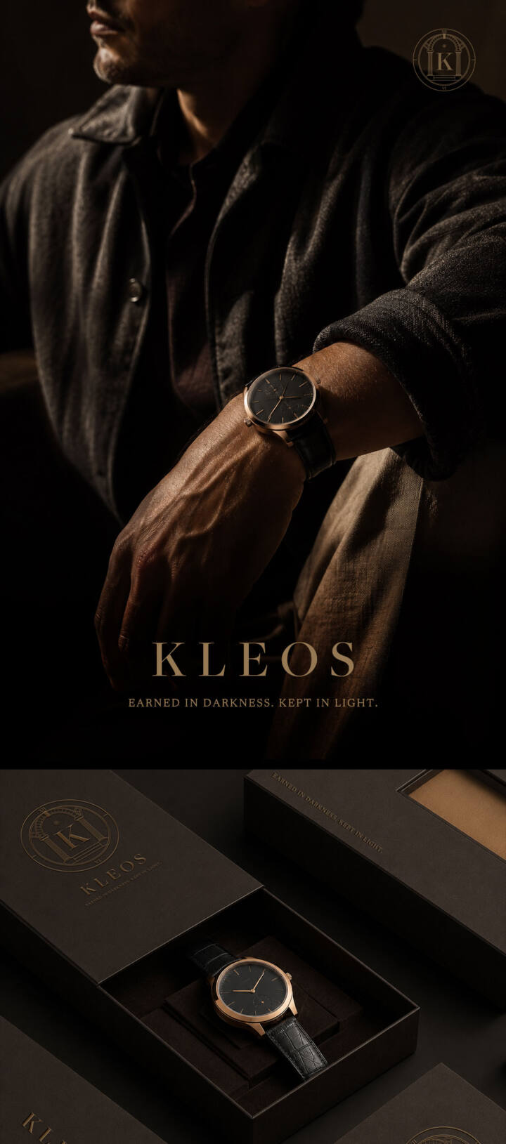 KLEOS brand identity design by The Huntd — freelance brand identity designer Australia